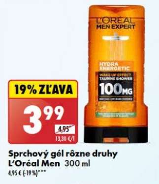Sprchový gél rôzne druhy L’Oréal Men 300 ml