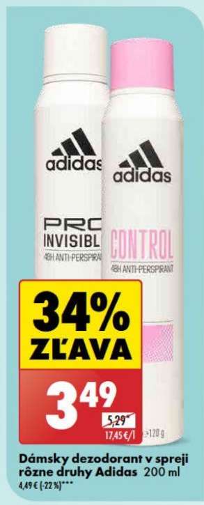 Dámsky dezodorant v spreji rôzne druhy Adidas 200 ml