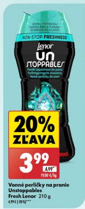 Vonné perličky na pranie Unstoppables Fresh Lenor 210 g