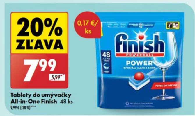 Tablety do umývačky All-in-One Finish 48 ks