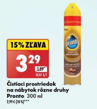 Čistiaci prostriedok na nábytok rôzne druhy Pronto 300 ml