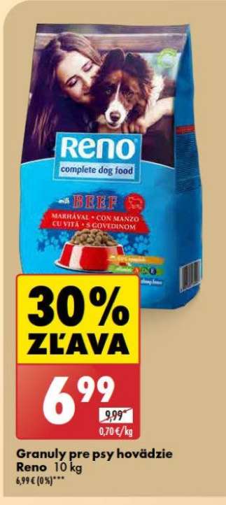 Granuly pre psy hovädzie Reno 10 kg