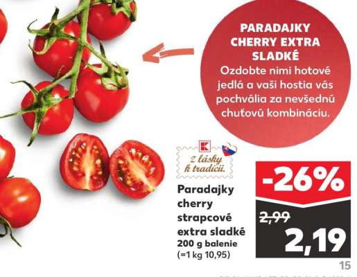 Paradajky cherry strapcové extra sladké