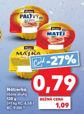 Nátierka rôzne druhy