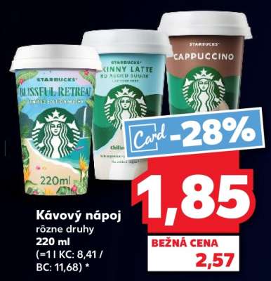 Kávový nápoj rôzne druhy 220 ml