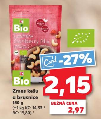 Zmes kešu a brusnice