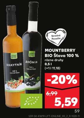 MOUNTBERRY BIO Šťava 100 %