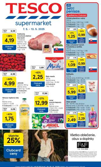 Leták TESCO supermarket - 7.5.2025 - 13.5.2025.