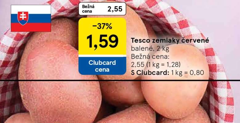 Tesco zemiaky červené
