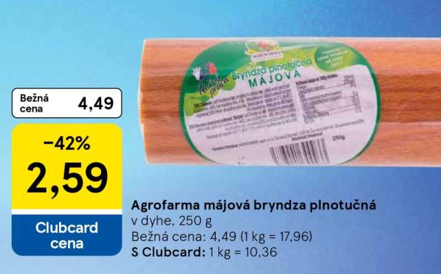 Agrofarma májová bryndza plnotučná