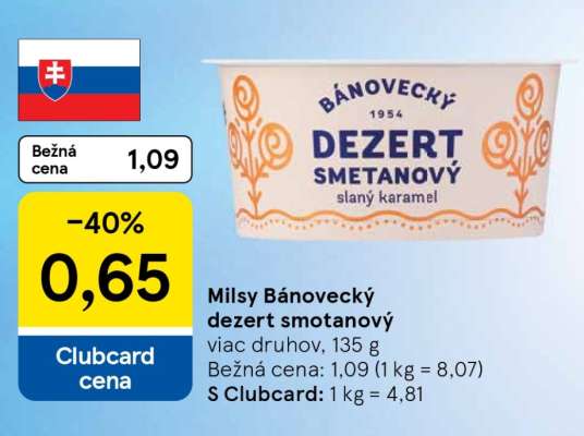 Milsy Bánovecký dezert smotanový
