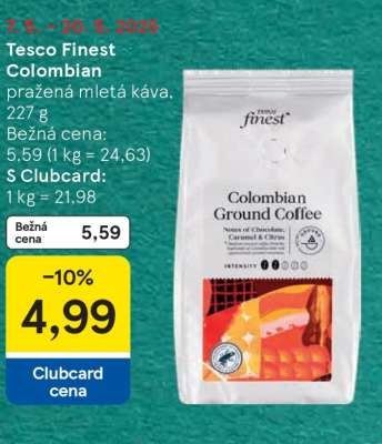 Tesco Finest Colombian pražená mletá káva