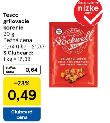 Tesco grilovacie korenie