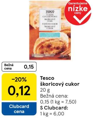 Tesco škoricový cukor