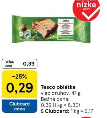 Tesco oblátka