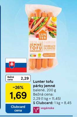 Lunter tofu párky jemné
