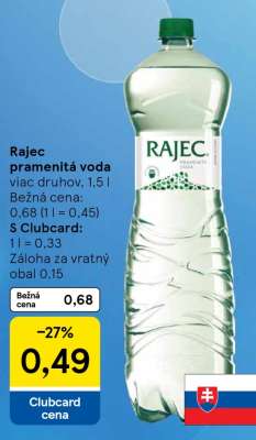 RAJEC Pramenitá voda