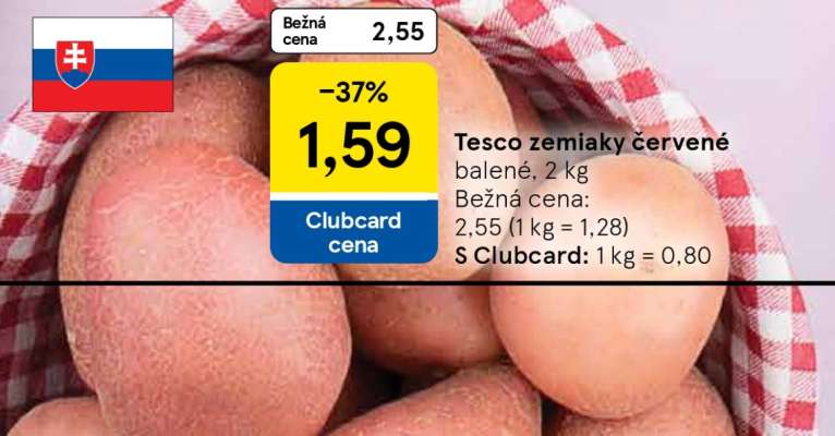 Tesco zemiaky červené