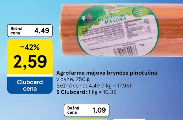Agrofarma májová bryndza plnotučná