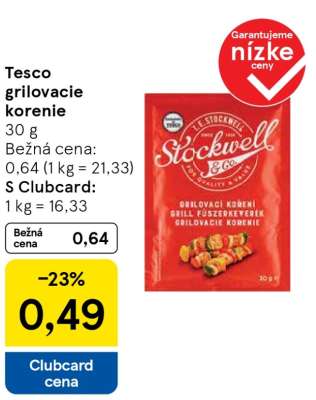 Tesco grilovacie korenie