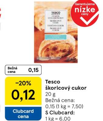 Tesco škoricový cukor