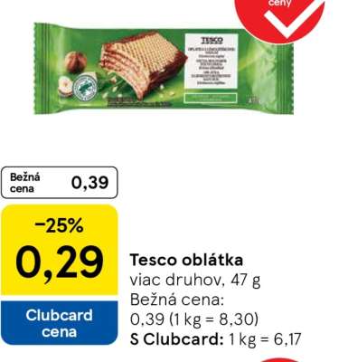 Tesco oblátka