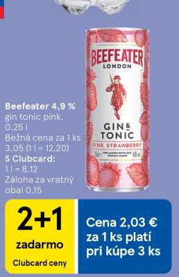 Beefeater 4,9 % gin tonic pink, 0,25 l