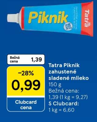 TATRA PIKNIK Zahustené sladené mlieko