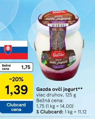 Gazda ovčí jogurt