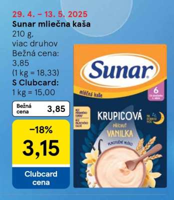 SUNAR Mliečna kaša
