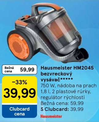 Hausmeister HM2045 bezvreckový vysávač