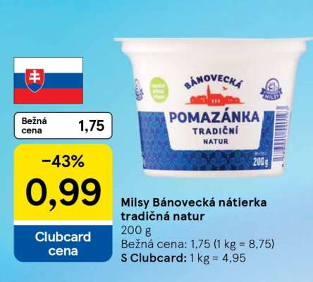 Milsy Bánovecká nátierka tradičná natur