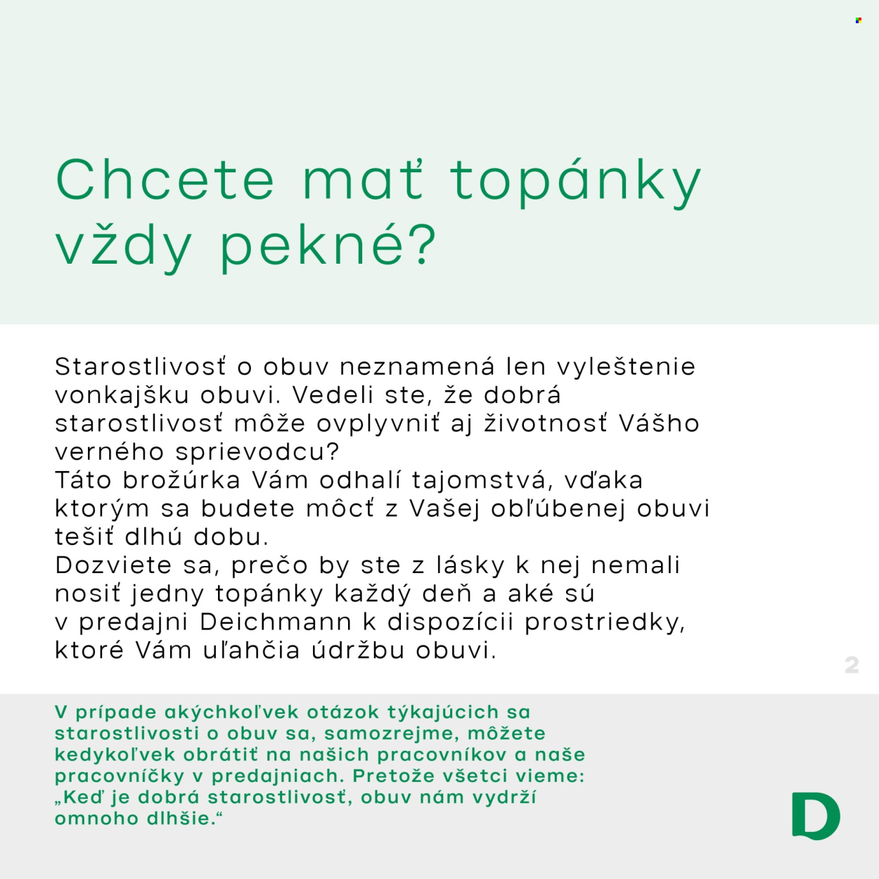 Leták Deichmann. Strana 1