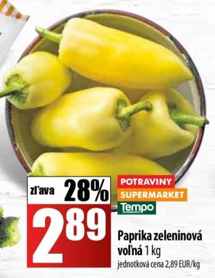 Paprika zeleninová voľná