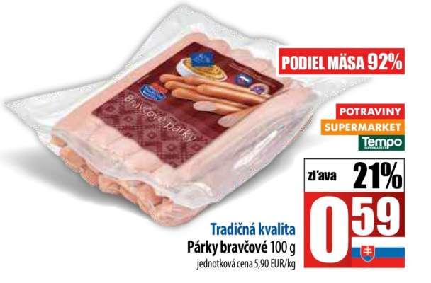 Tradičná kvalita Párky bravčové