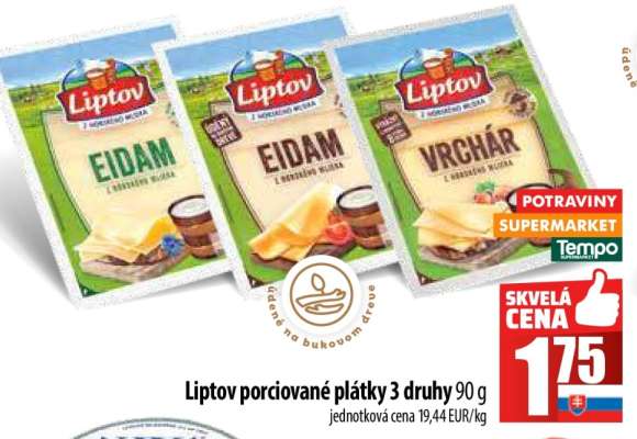 Liptov porciované plátky 3 druhy