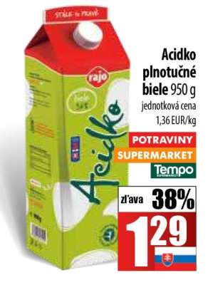 Acidko plnotučné biele