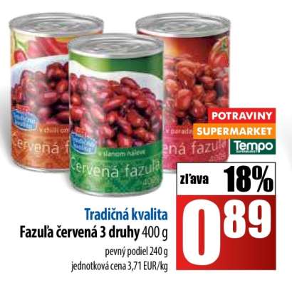 Fazuľa červená 3 druhy 400 g