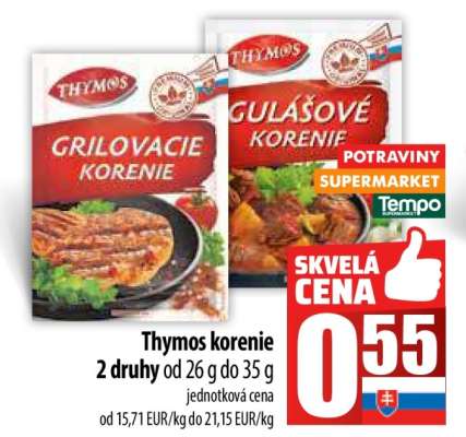Thymos korenie