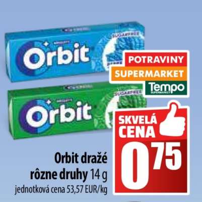 Orbit dražé rôzne druhy