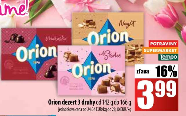 Orion dezert 3 druhy