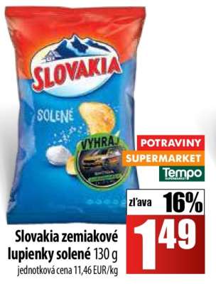 Slovakia zemiakové lupienky solené