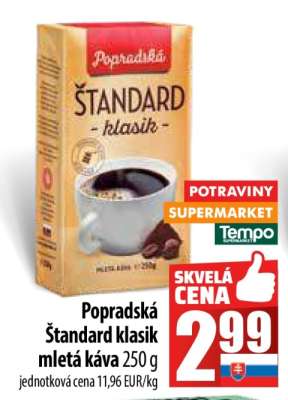 Popradská Štandard klasik mletá káva