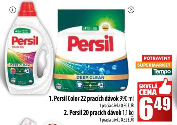 Persil Color 22 pracích dávek 990 ml / Persil 20 pracích dávek 1,1 kg