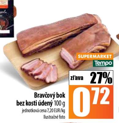 Bravčový bok bez kosti údený
