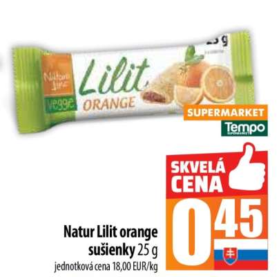 Natur Lilit orange sušienky 25 g