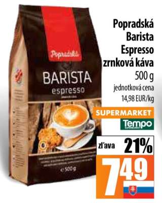 Popradská Barista espresso zrnková káva