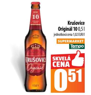 Krušovice originál 10 0,5 l
