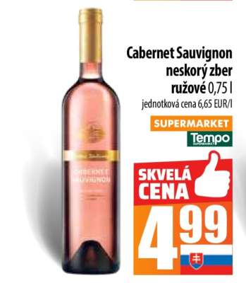 Cabernet Sauvignon neskorý zber ružové 0,75 l