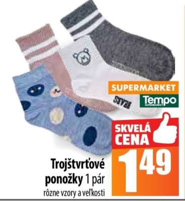 Trojštvrťové ponožky